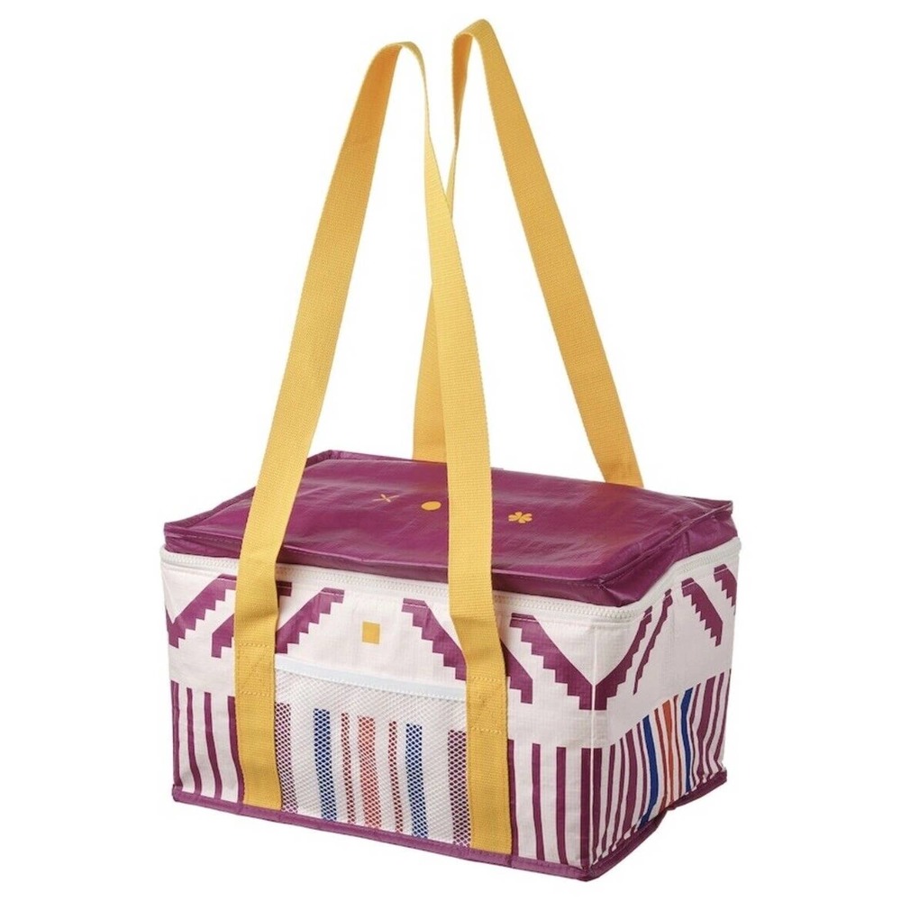 IKEA OMSESIDIG ÖMSESIDIG Cooler Bag,‎ Stripe Pattern Lilac (405.460.65) NEW